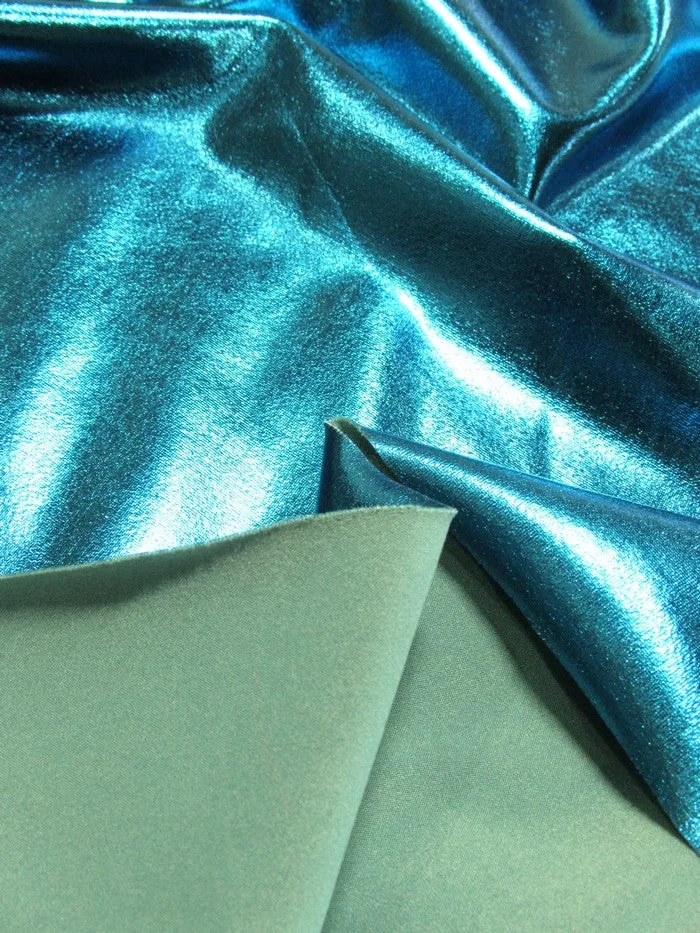 Metallic Foil Spandex Fabric / Purple / Stretch Lycra Sold By The Yard