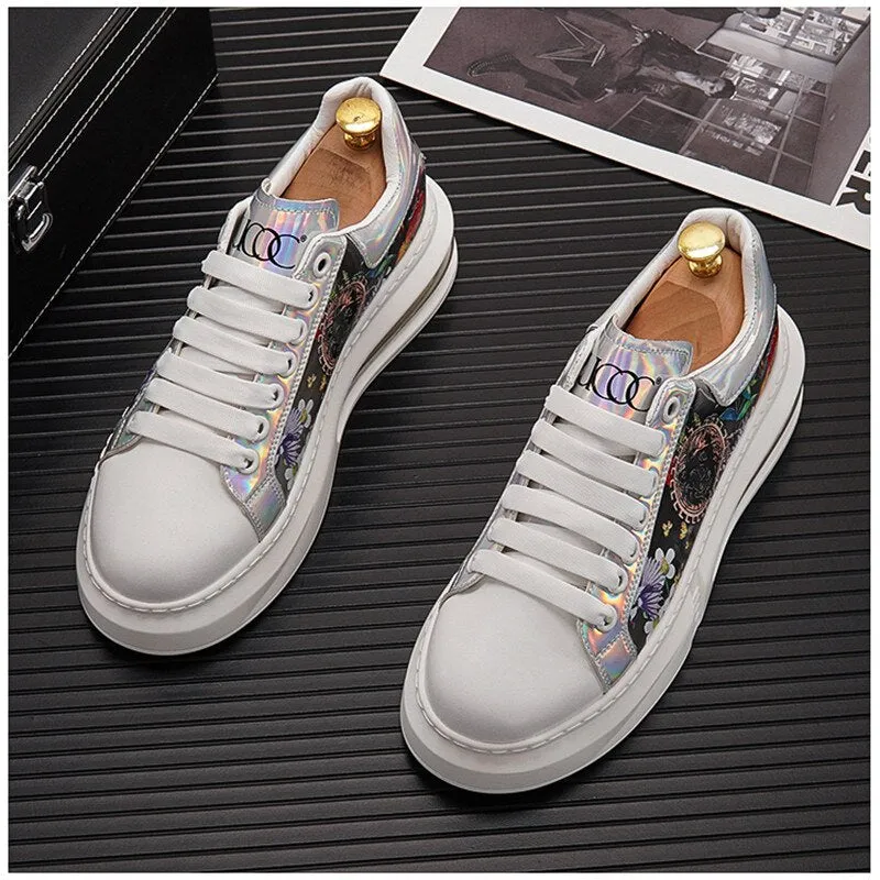 Mixed Color Print Sneakers