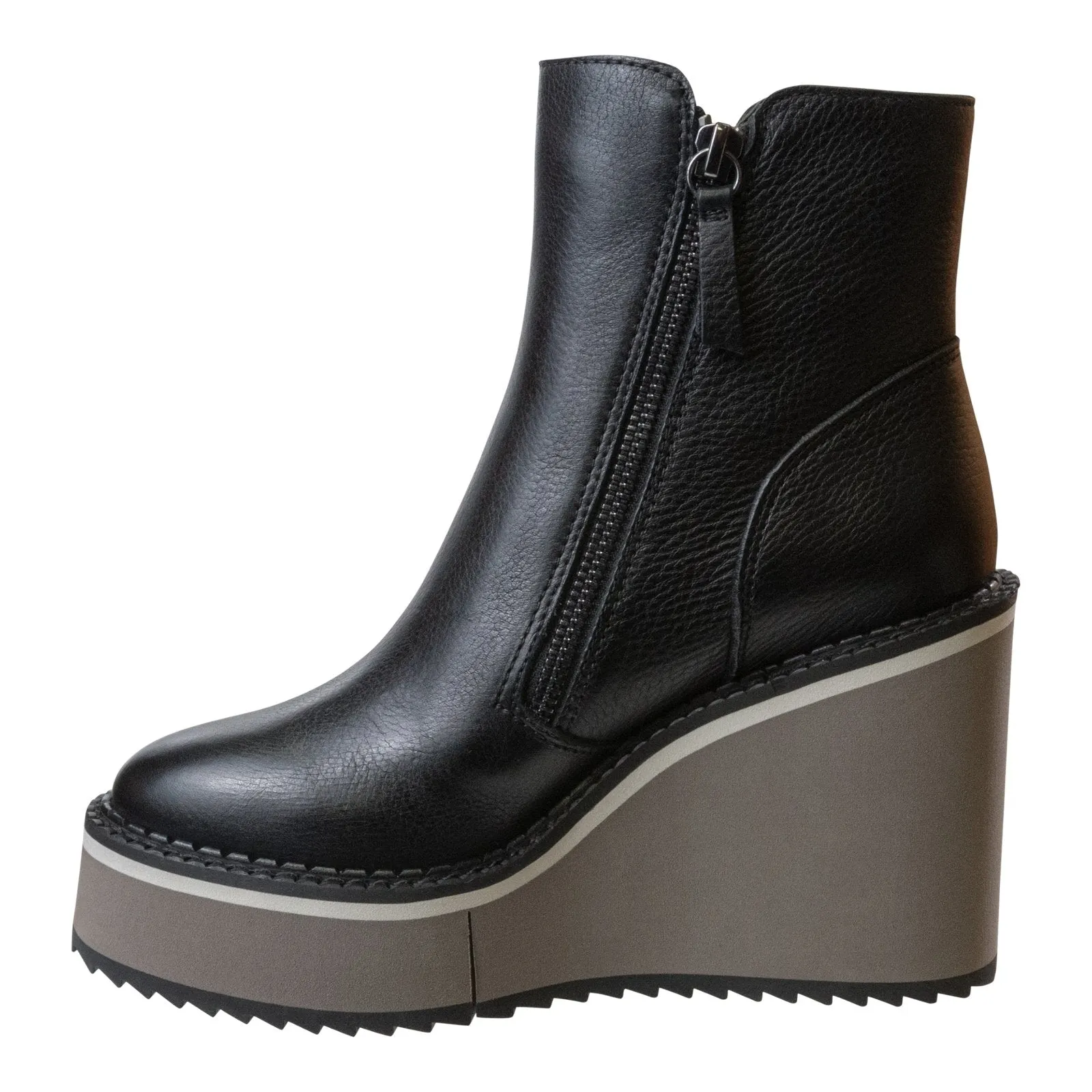 Naked Feet: AVAIL in BLACK Wedge Ankle Boots