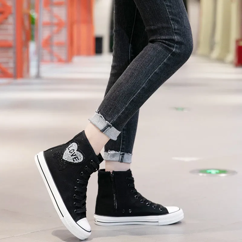 Nanccy Stylish Sparkling Flat High-Top Shoes