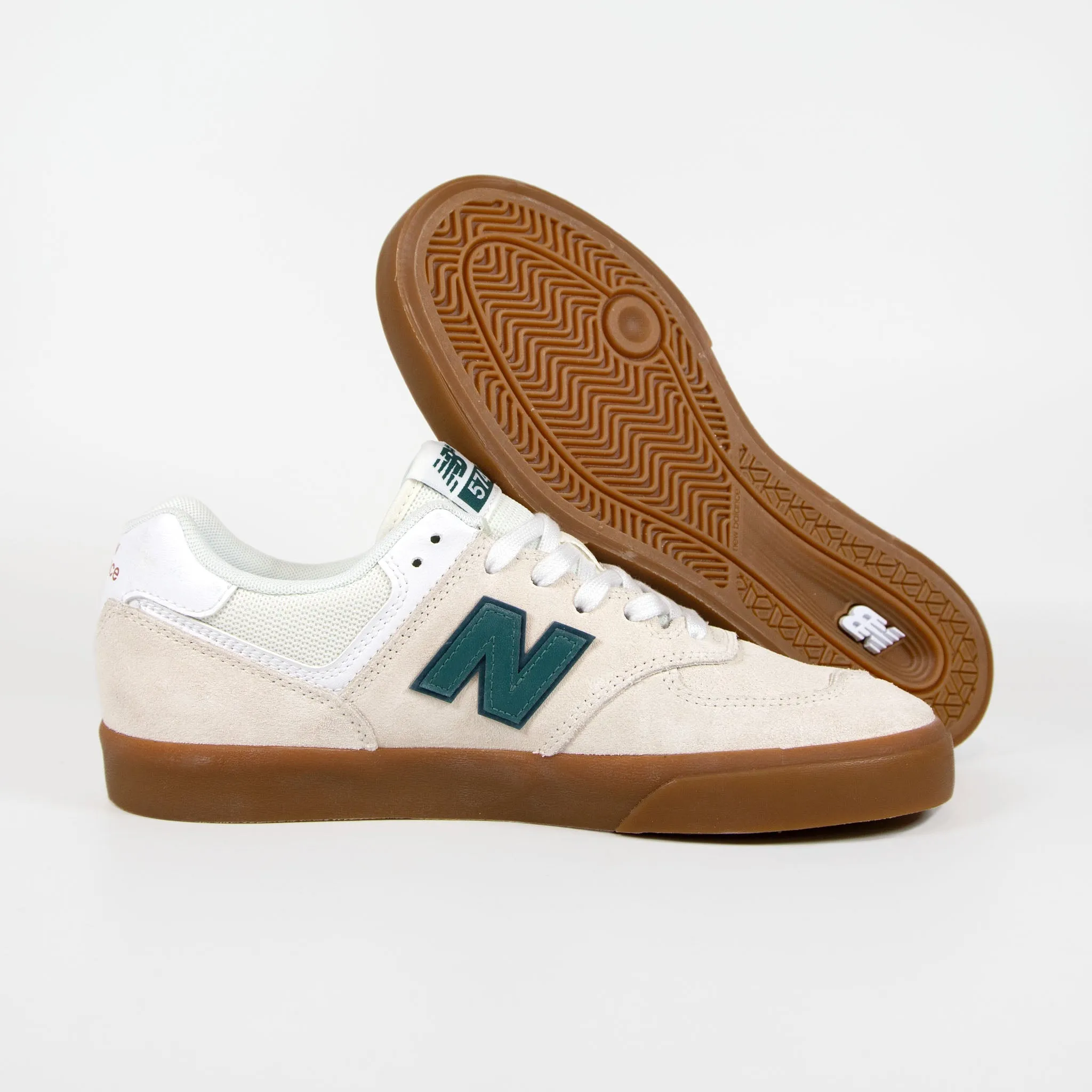 New Balance Numeric - 574 Vulc Shoes - Sea Salt / Teal / Gum