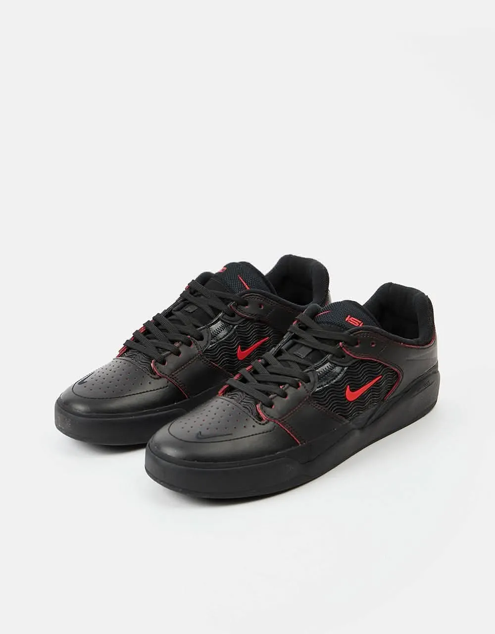 Nike SB Ishod Premium Skate Shoes - Black/University Red-Black-Black