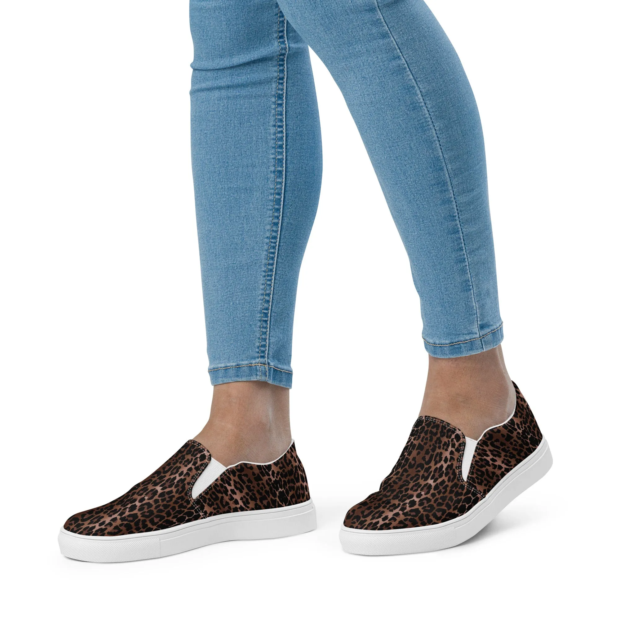 OG Leopard Print Women’s slip-on canvas deck shoes | Pinup Couture Relaxed