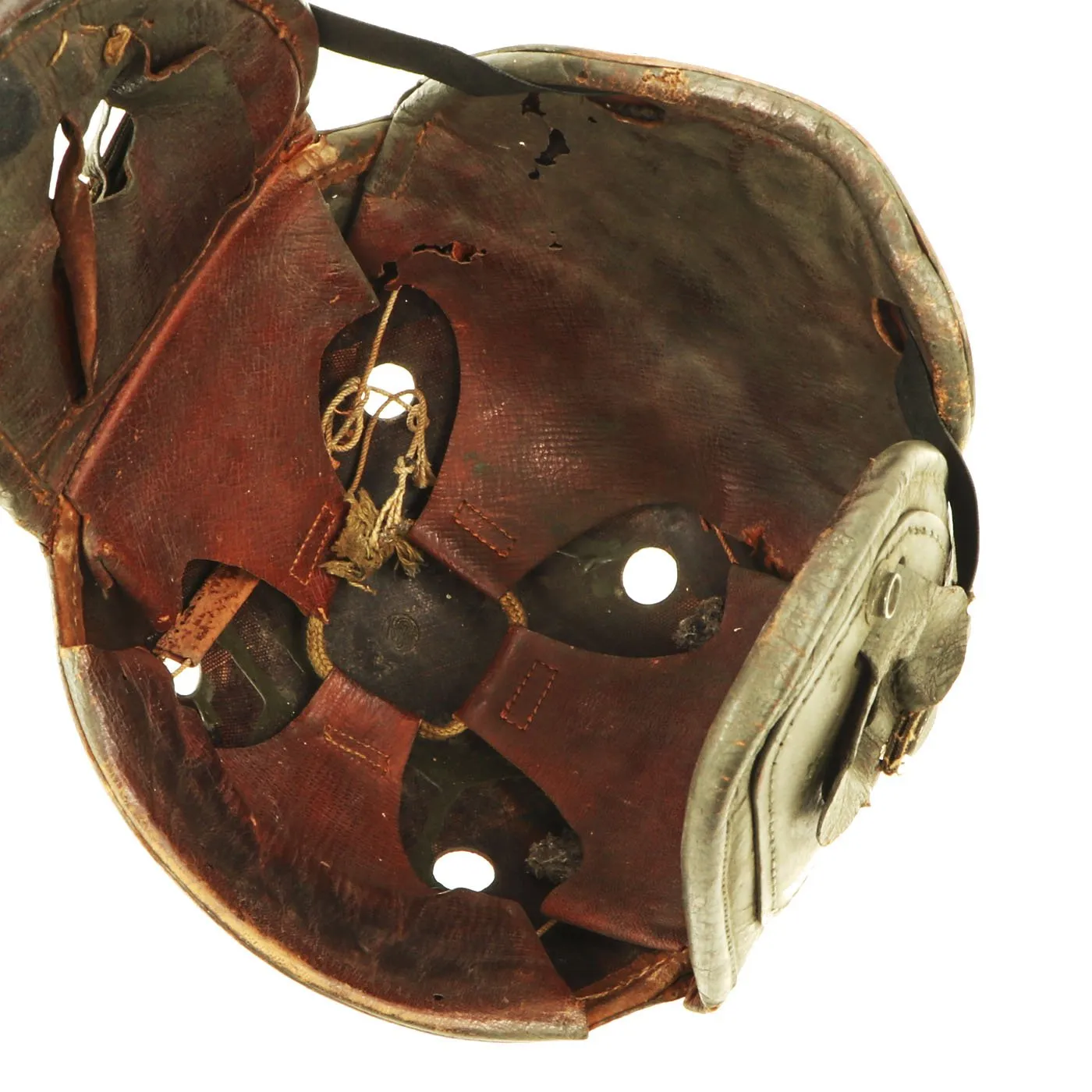 Original U.S. WWII Service Worn 2nd Type M38 Tanker Helmet by MSA with M-1944 Style Goggles