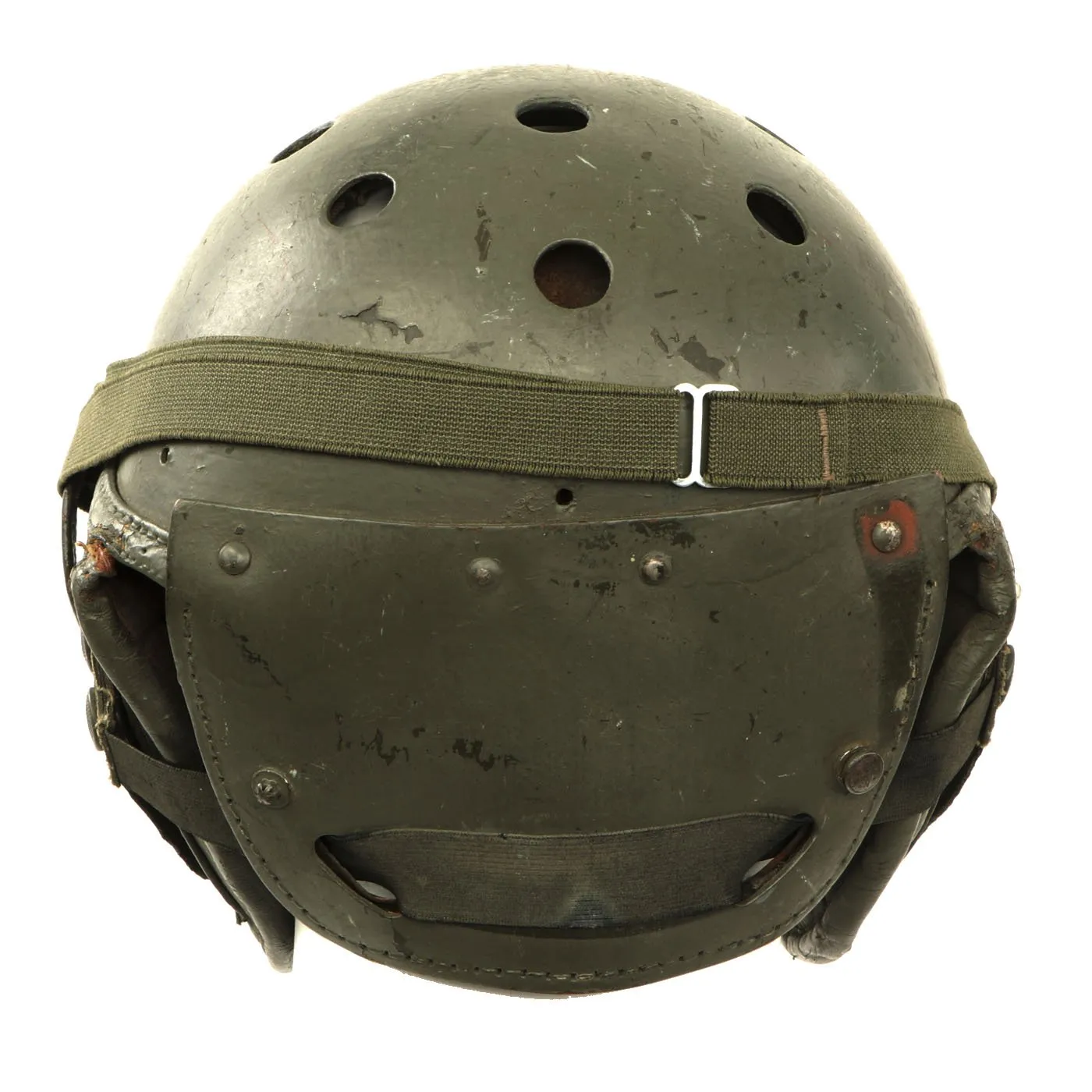 Original U.S. WWII Service Worn 2nd Type M38 Tanker Helmet by MSA with M-1944 Style Goggles