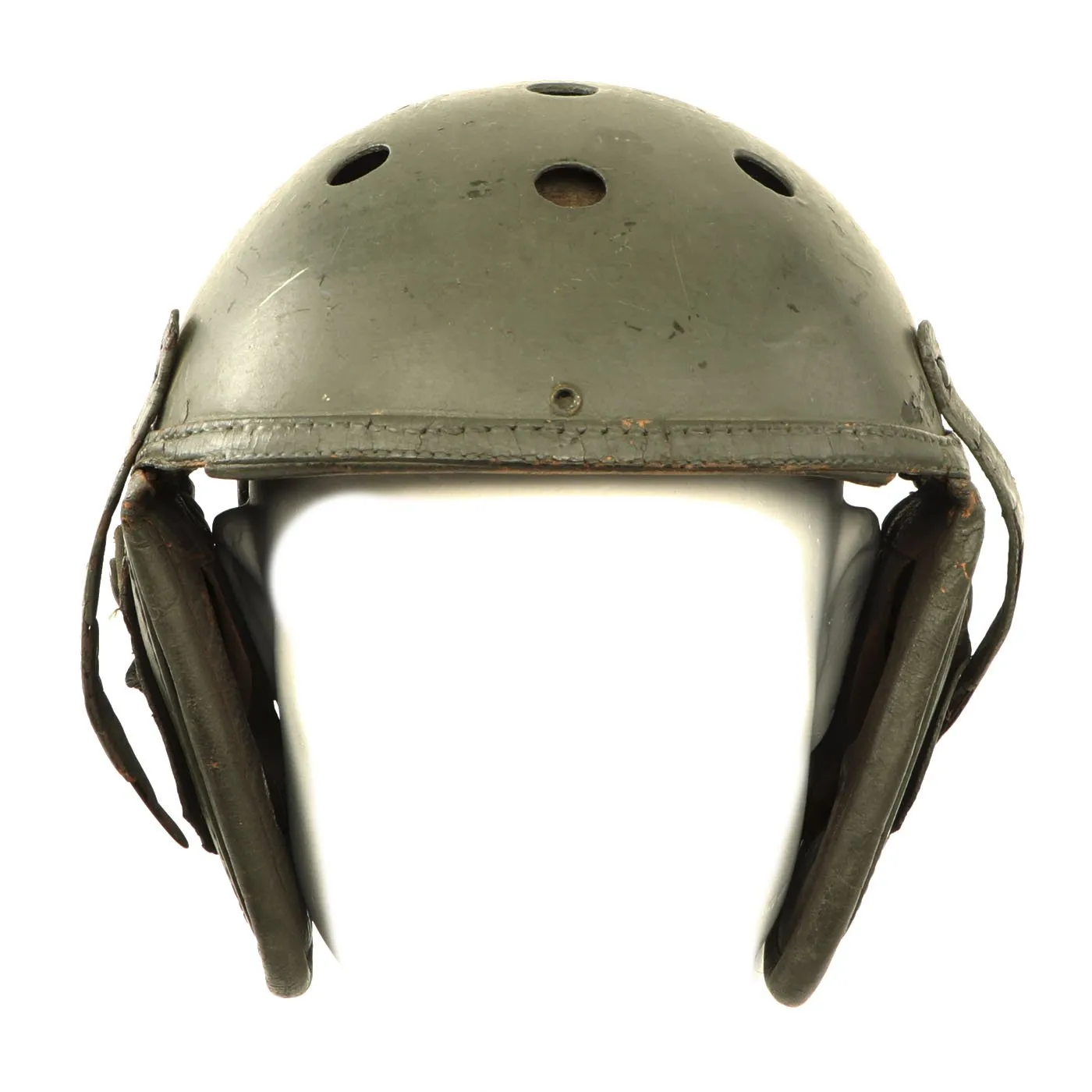 Original U.S. WWII Service Worn 2nd Type M38 Tanker Helmet by MSA with M-1944 Style Goggles