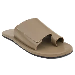 Paaduks Iru Cloak Beige Vegan Leather Slides for Men