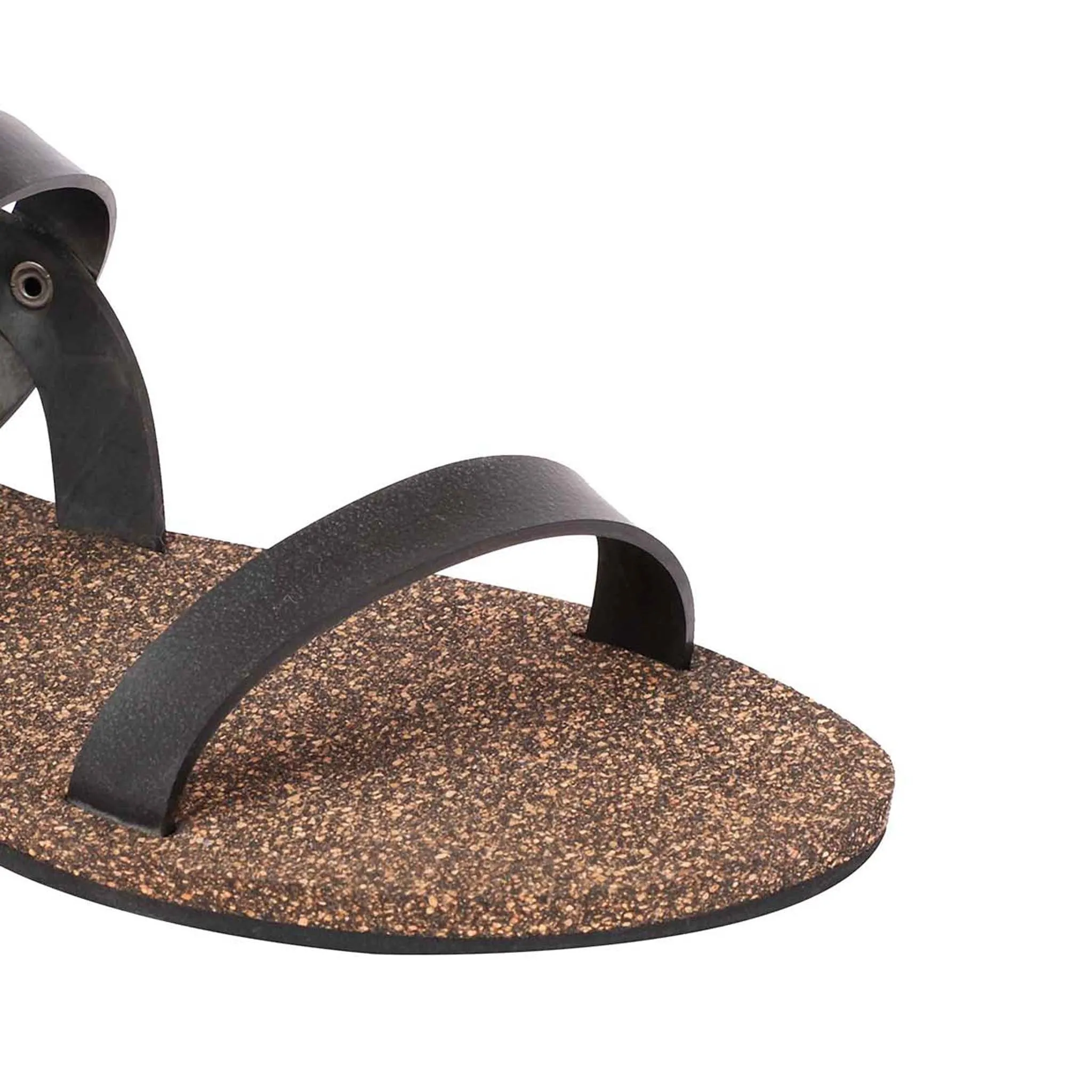 Paaduks Joy Slingback Black Cork Sandals for Women