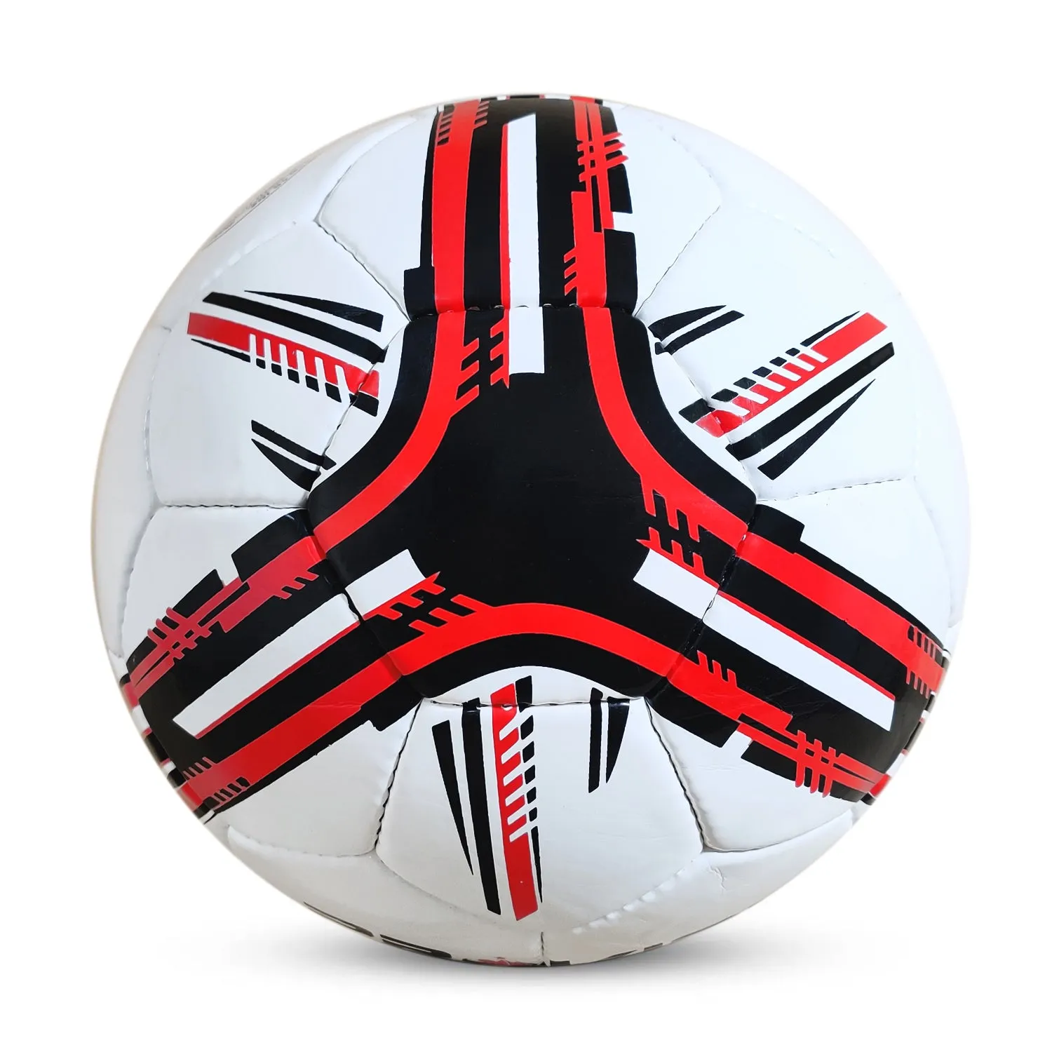 Prokick Fusion Hand Stitched 32 Panel PU Football, Size 5 (White/Black/Red)