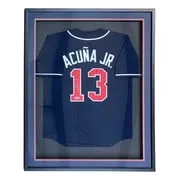 Ronald Acuna Jr Atlanta Signed Framed Navy Blue Baseball Jersey BAS ITP