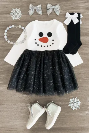 Snowman Glitter Tulle Dress