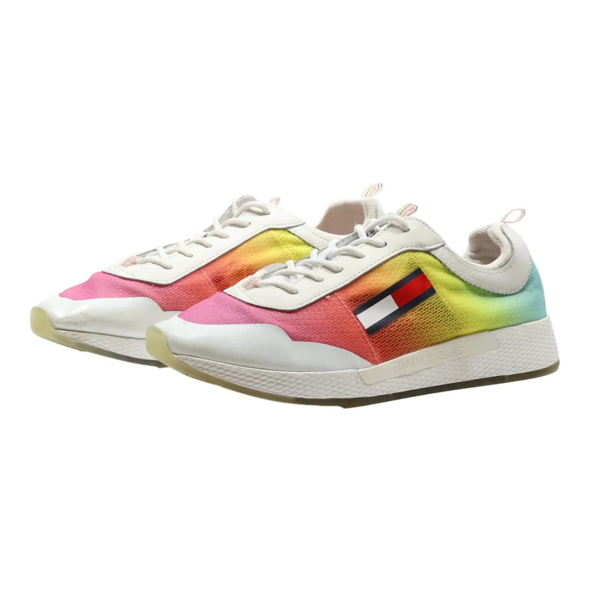 TOMMY HILFIGER Degrade Flexi Sneaker Trainers White Synthetic Womens UK 7