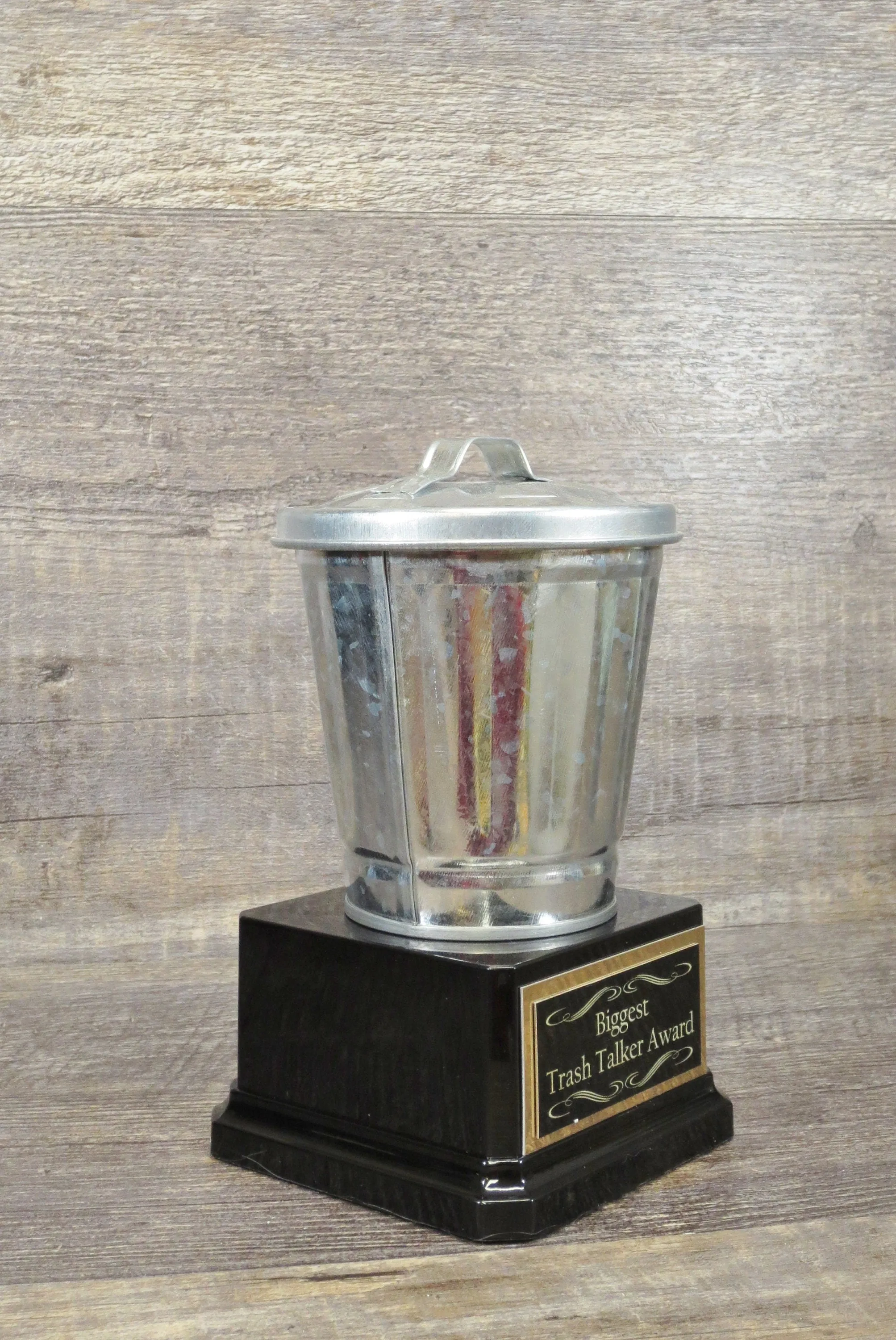 Trash Talker Trophy Award Galvanized Garbage Can Take Out The Trash Fantasy Football Loser Last Place FFL Sacko Trophy Funny Gag Gift