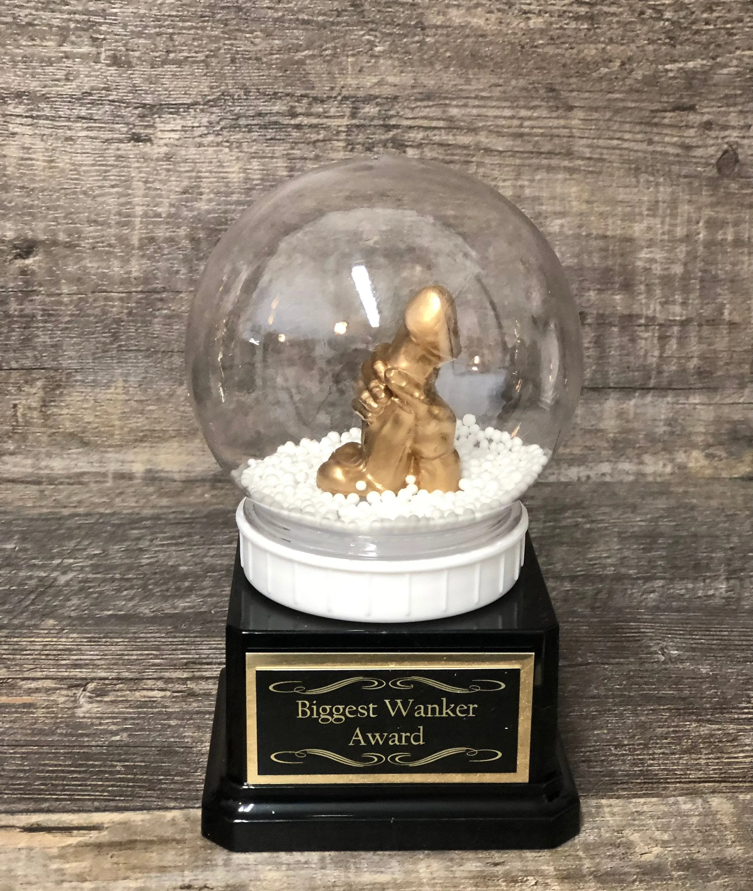 WANKER Snow Globe Funny Trophy Award You're A Dick Biggest Wanker Trophy Adult Humor FFL LOSER Trophy Secret Santa Funny Gag Gift Penis