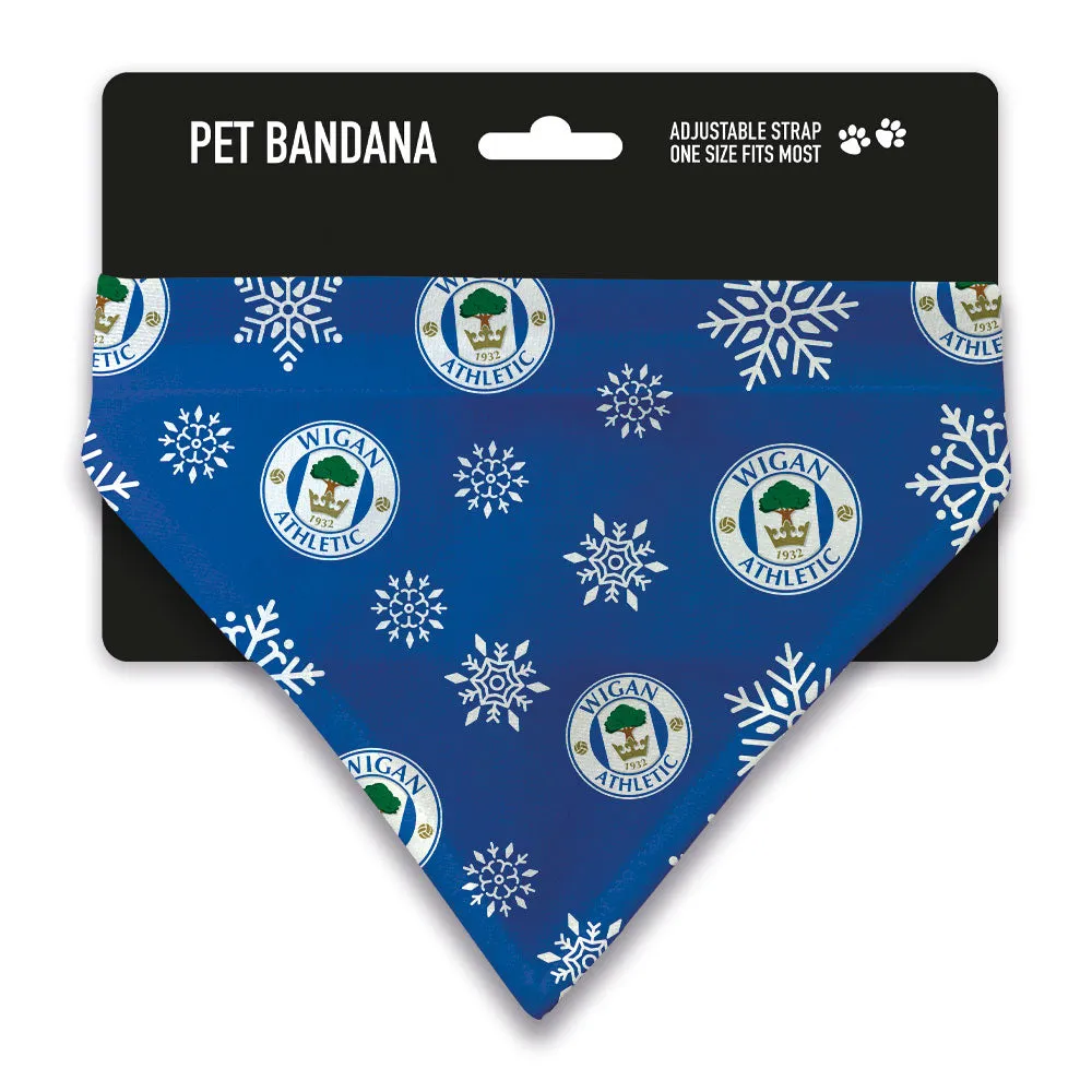 Wigan Athletic Christmas Snow Pet Bandana