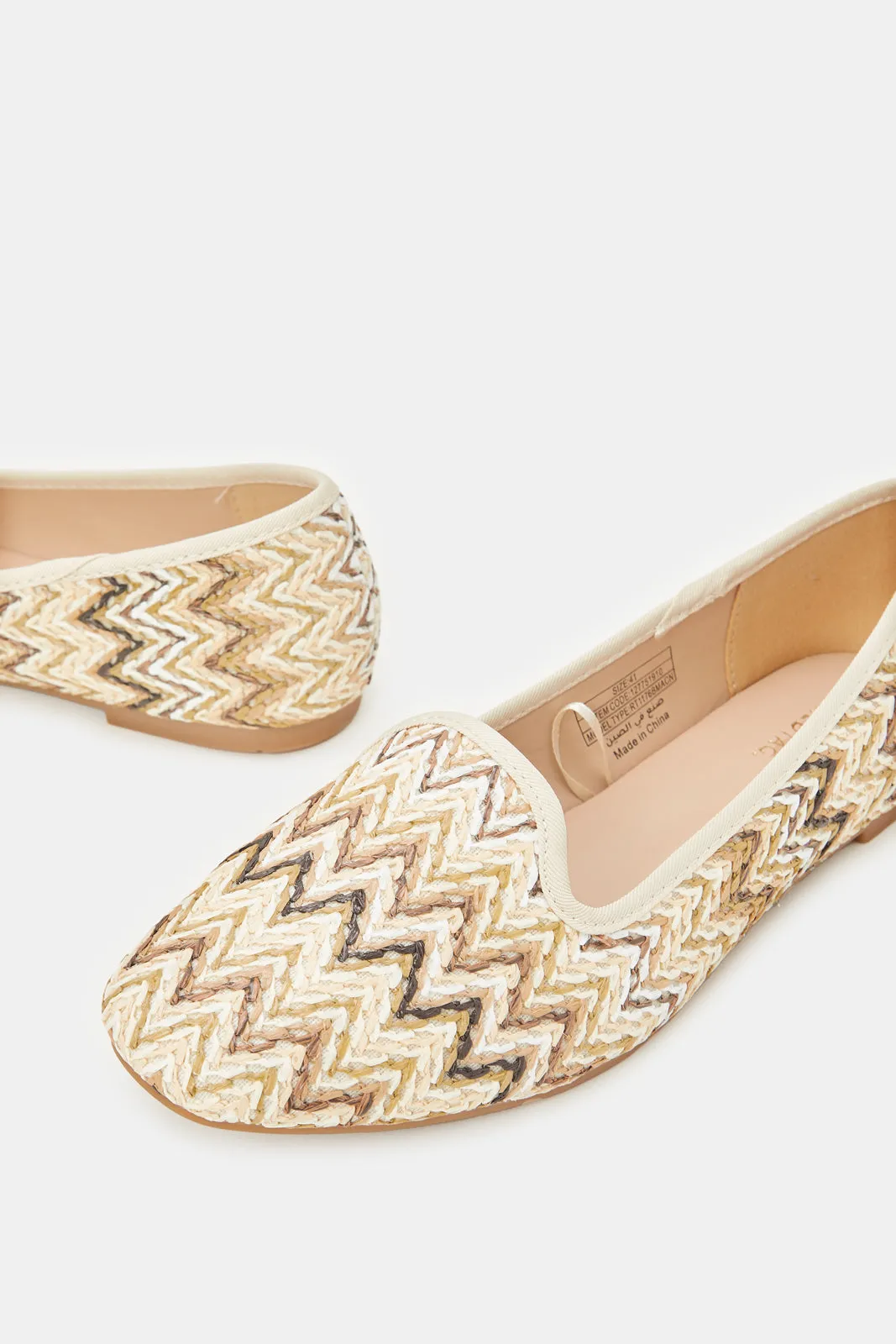 Women Beige Printed Loafer