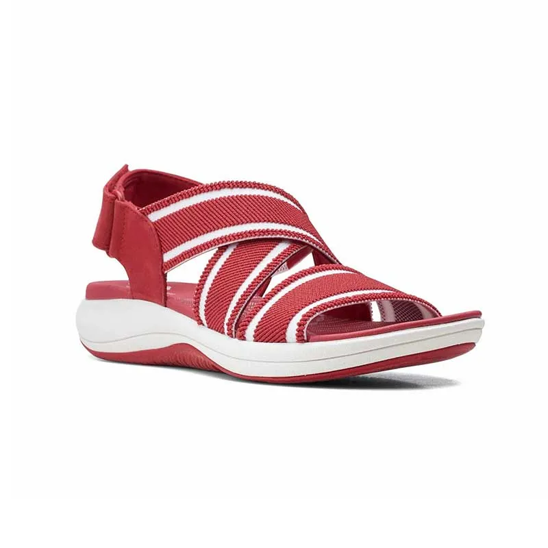 Women Casual Comfortable Elastic Band Magic Tape Beach Flat Sandals