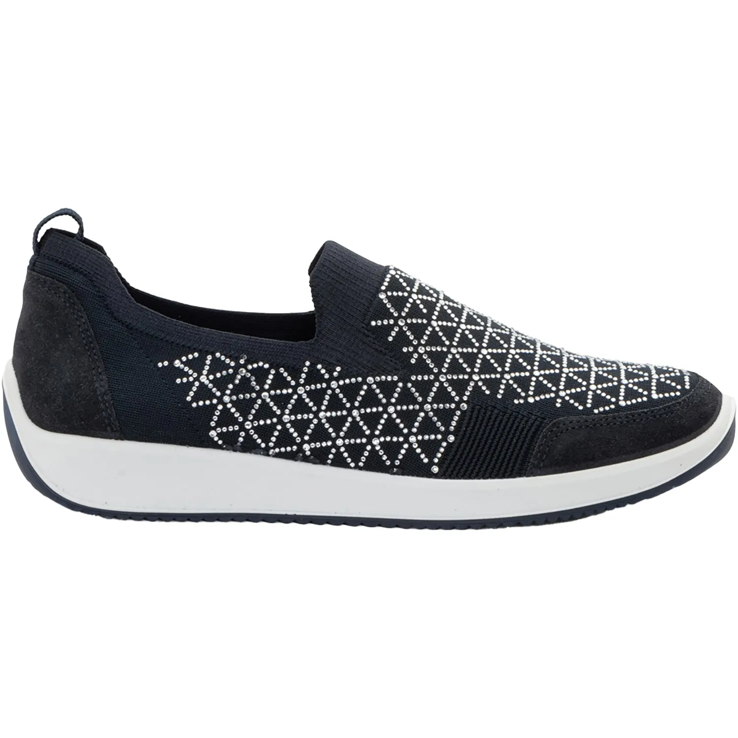 Women's Ara Shoes Lisbon Navy Wovenstretch with Sparkle