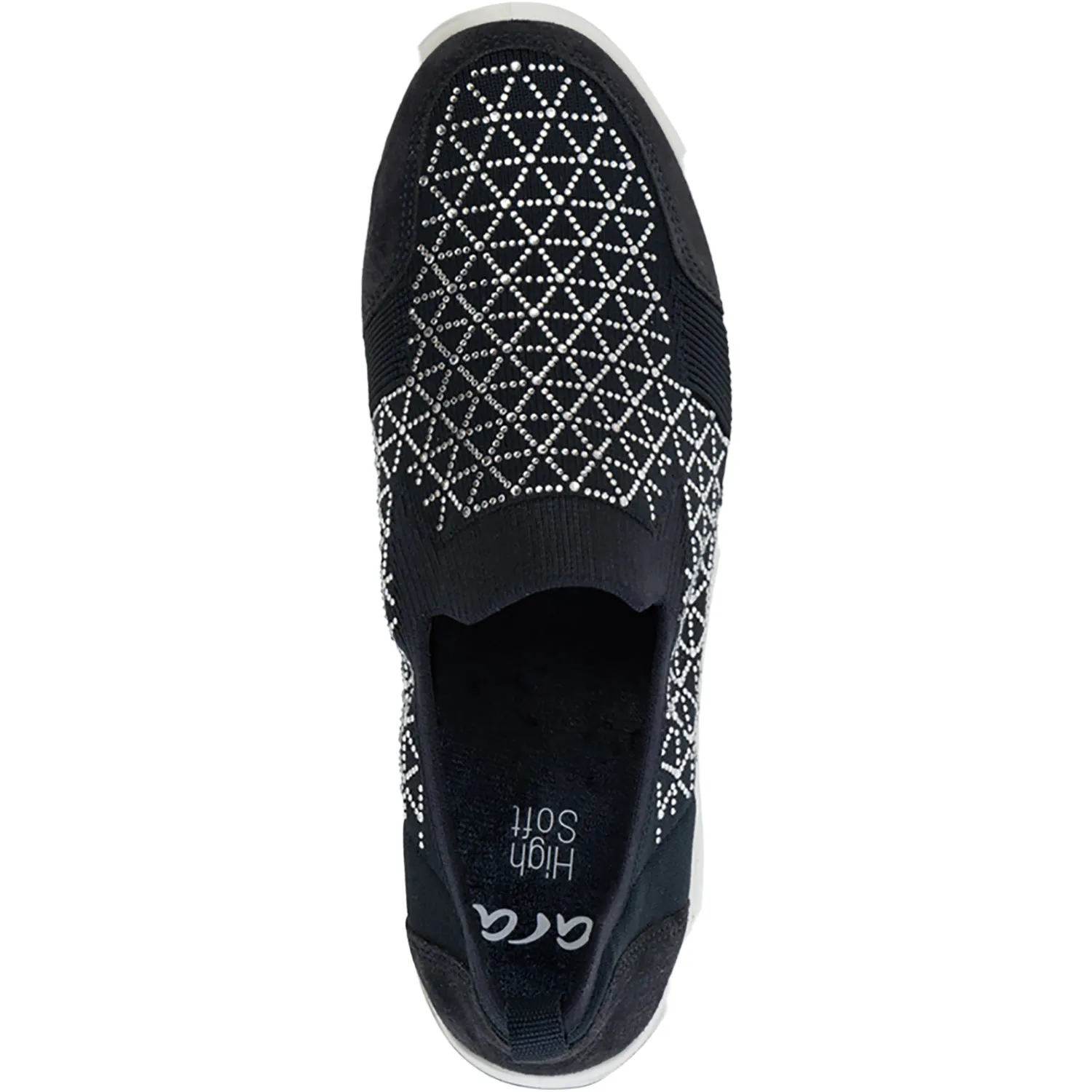 Women's Ara Shoes Lisbon Navy Wovenstretch with Sparkle