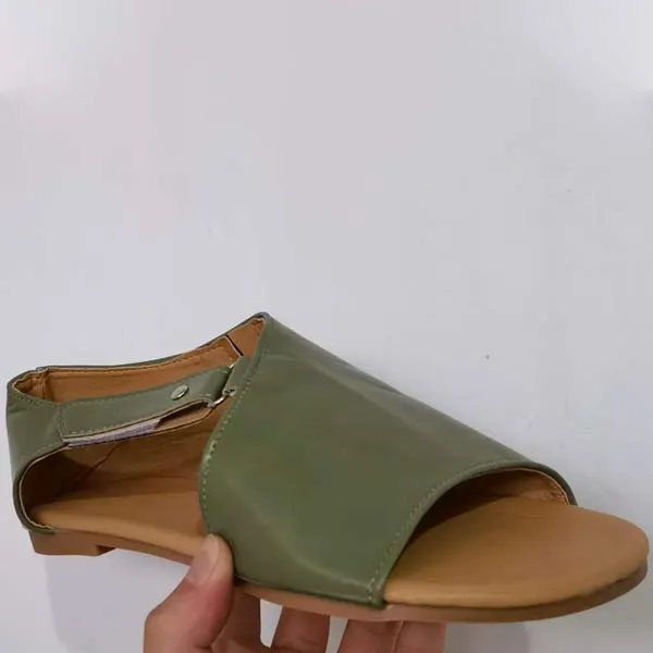 Women'S Open Toe Buckle Flat Sandals 75219601C