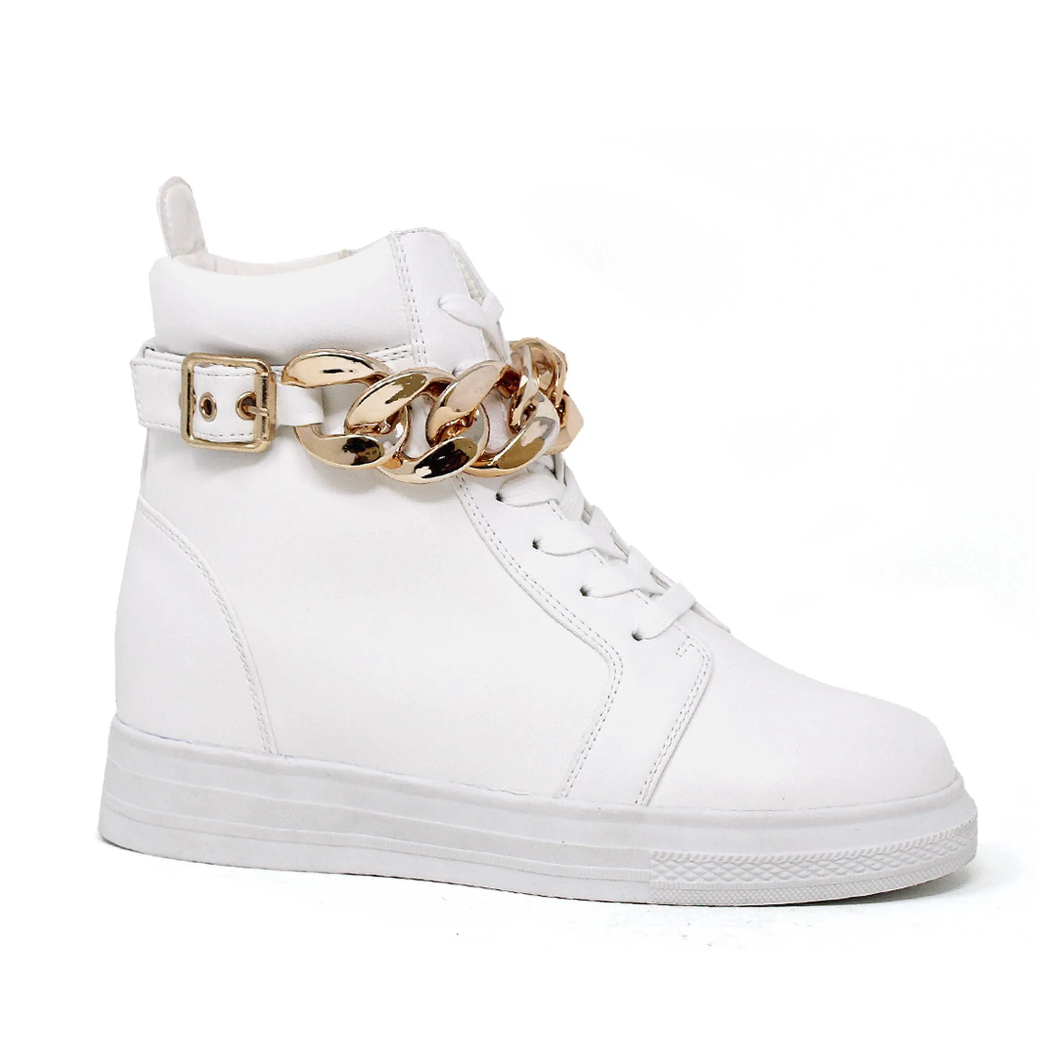 Yoki Womens Demian-92-high Top Sneaker With Chain Design