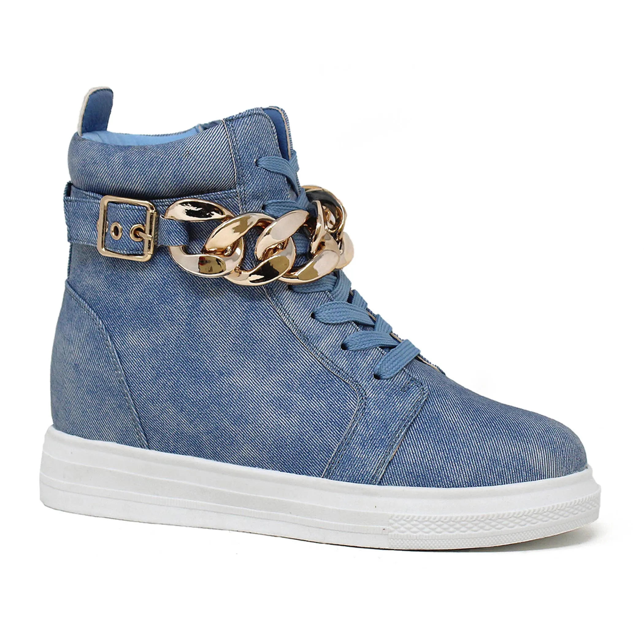 Yoki Womens Demian-92-high Top Sneaker With Chain Design